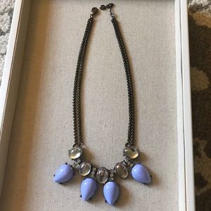 Brass and periwinkle necklace